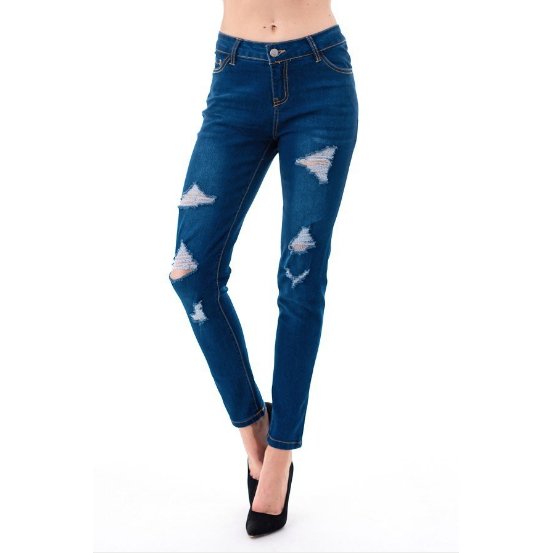 Jegging en jean extensible effet vieilli Daisy Petit à Très Grand