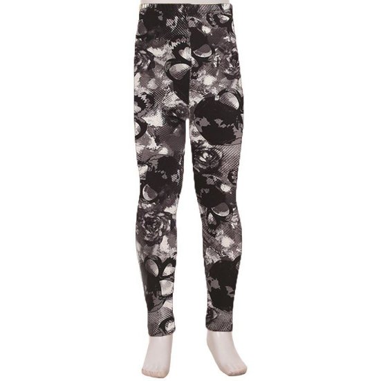 Crâne Gris &amp; Noir Legging Enfants