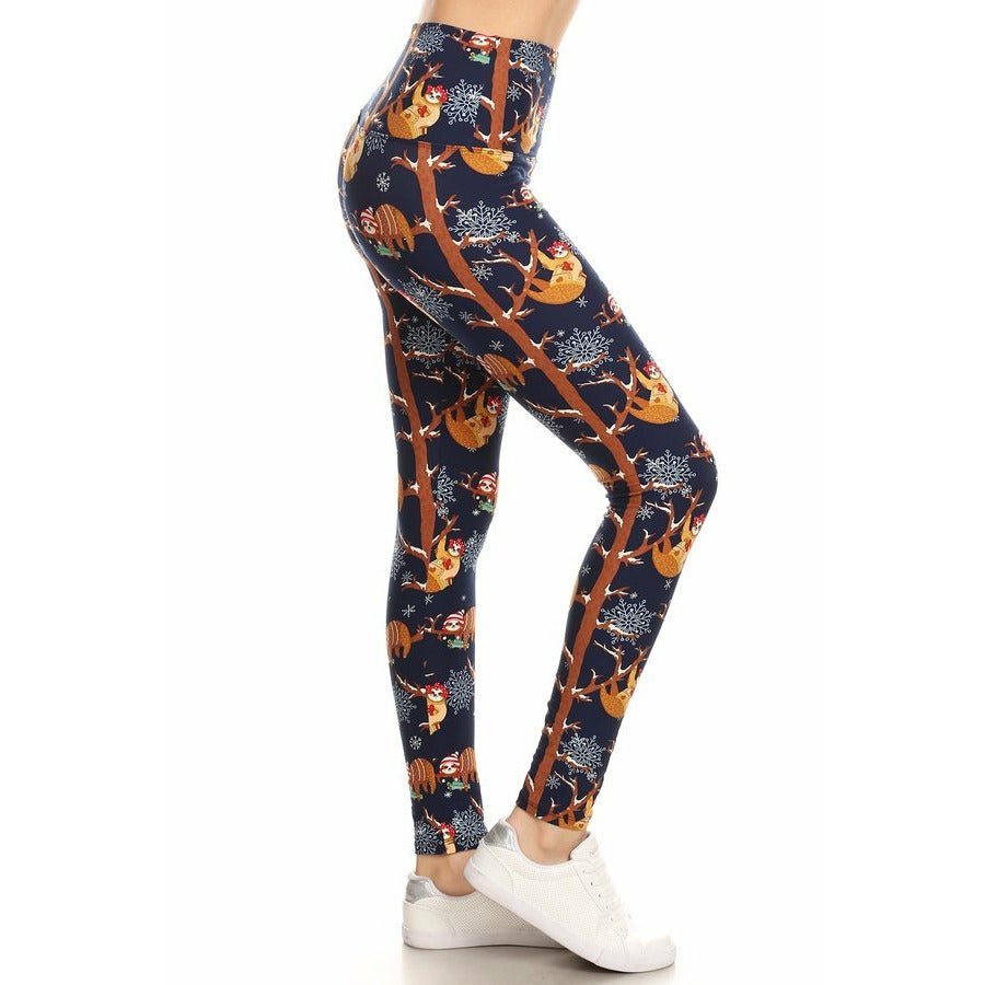 legging adulte paresseux de noël