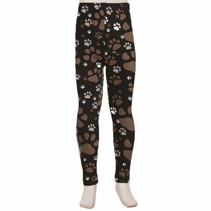 Leggings pour enfants avec imprimé pattes de chien
