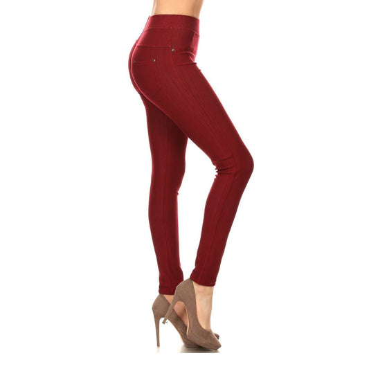 Burgundy Extra Stretch Jeggings