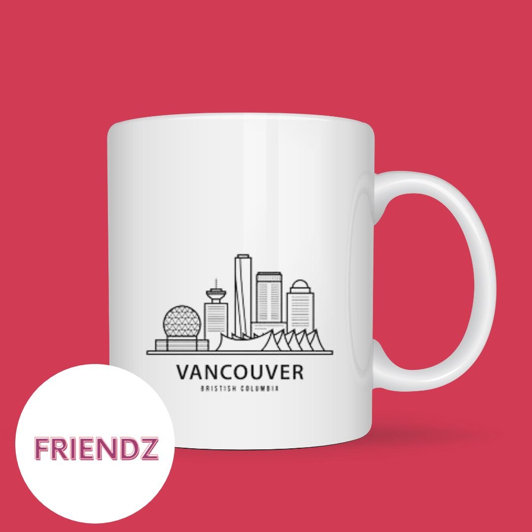 Tasse souvenir de Vancouver BC City Line Canada 15 oz