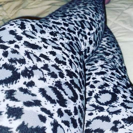 Leggings pour adultes motif léopard des neiges