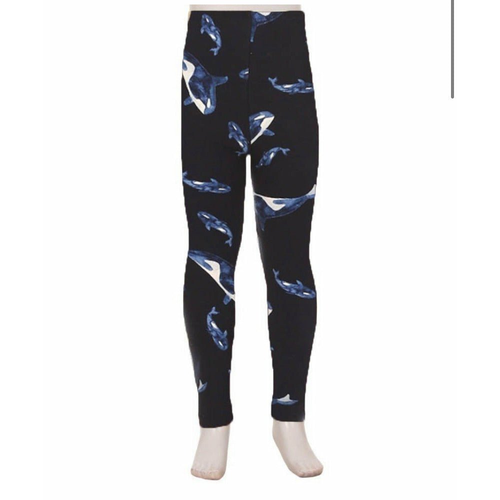 Leggings pour enfants à imprimé baleines de la côte ouest