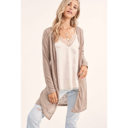 FINAL SALE Mocha Button Down Cardigan