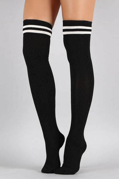 Knee Socks with Stripes