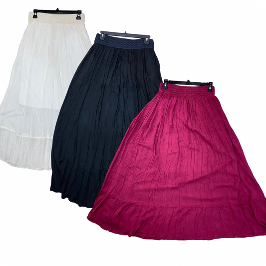 FINAL SALE Solid Maxi Skirt Full Length