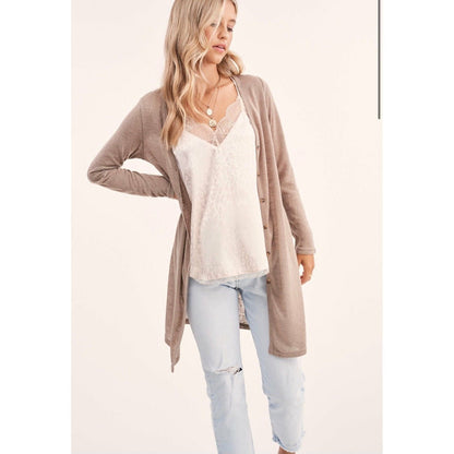 FINAL SALE Mocha Button Down Cardigan