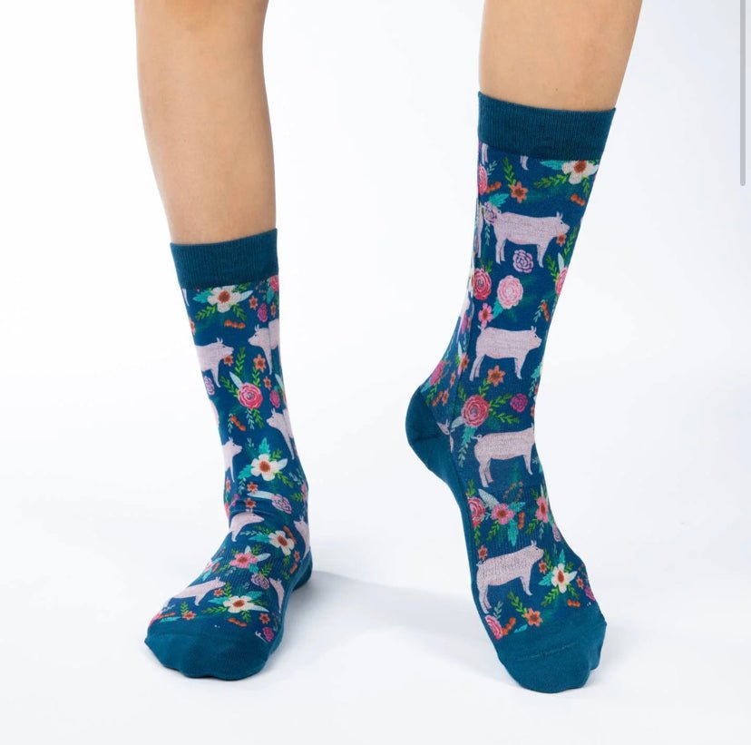 Women's Floral Pigs Socks