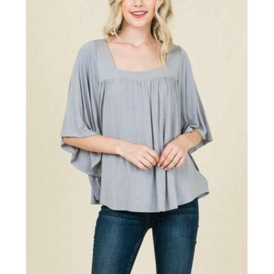 FINAL SALE Solid Poncho Top