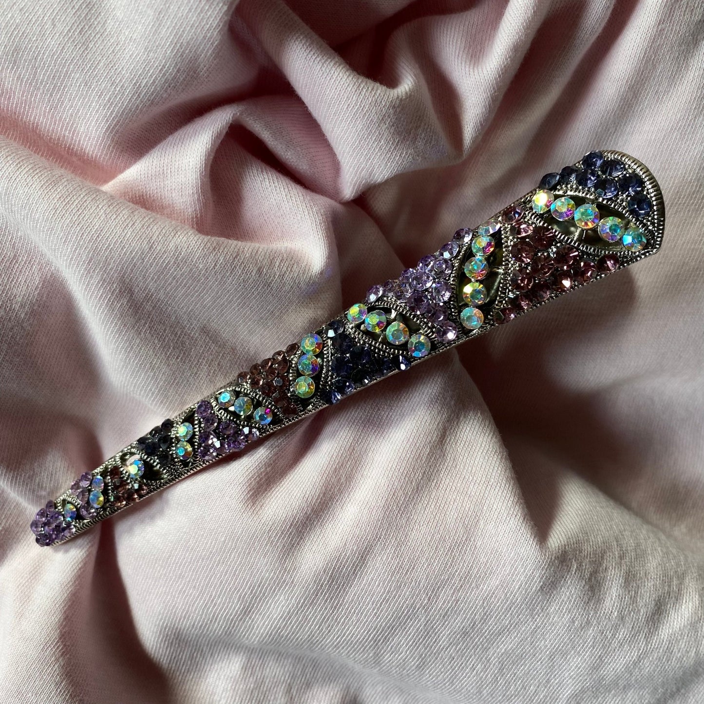 Rhinestone Hair Pin Silver