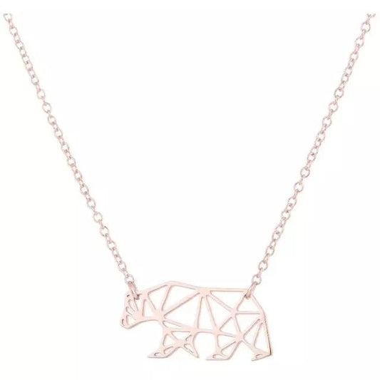 Collier ours de la côte ouest plaqué argent/or rose