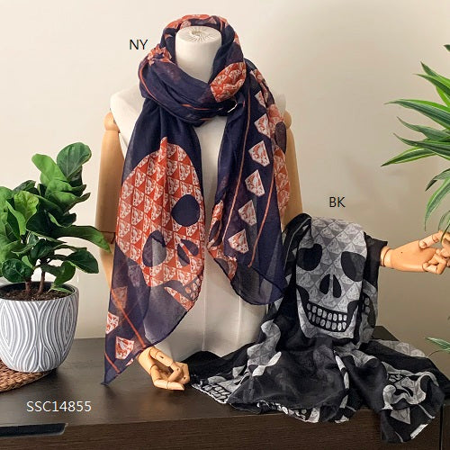 PREORDER Large Print Skull Ladies Fashion Scarf