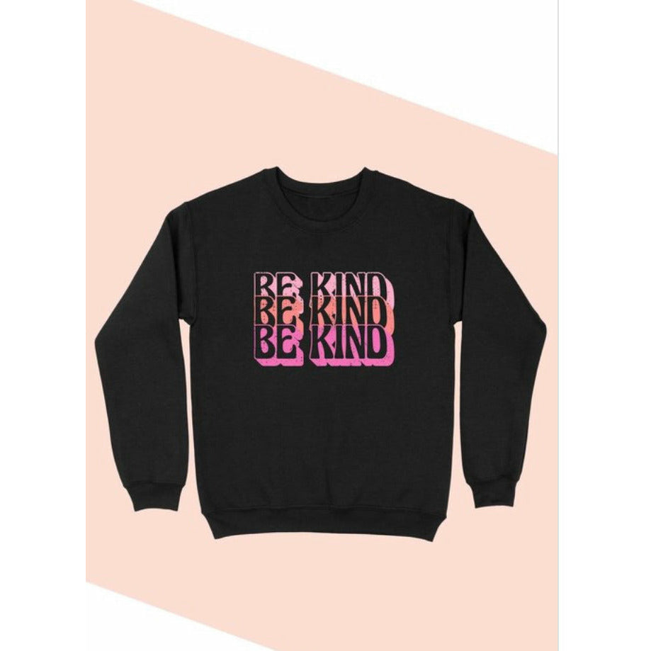 FINAL SALE Be Kind Pink Graphic Sweatshirt Sweater Top