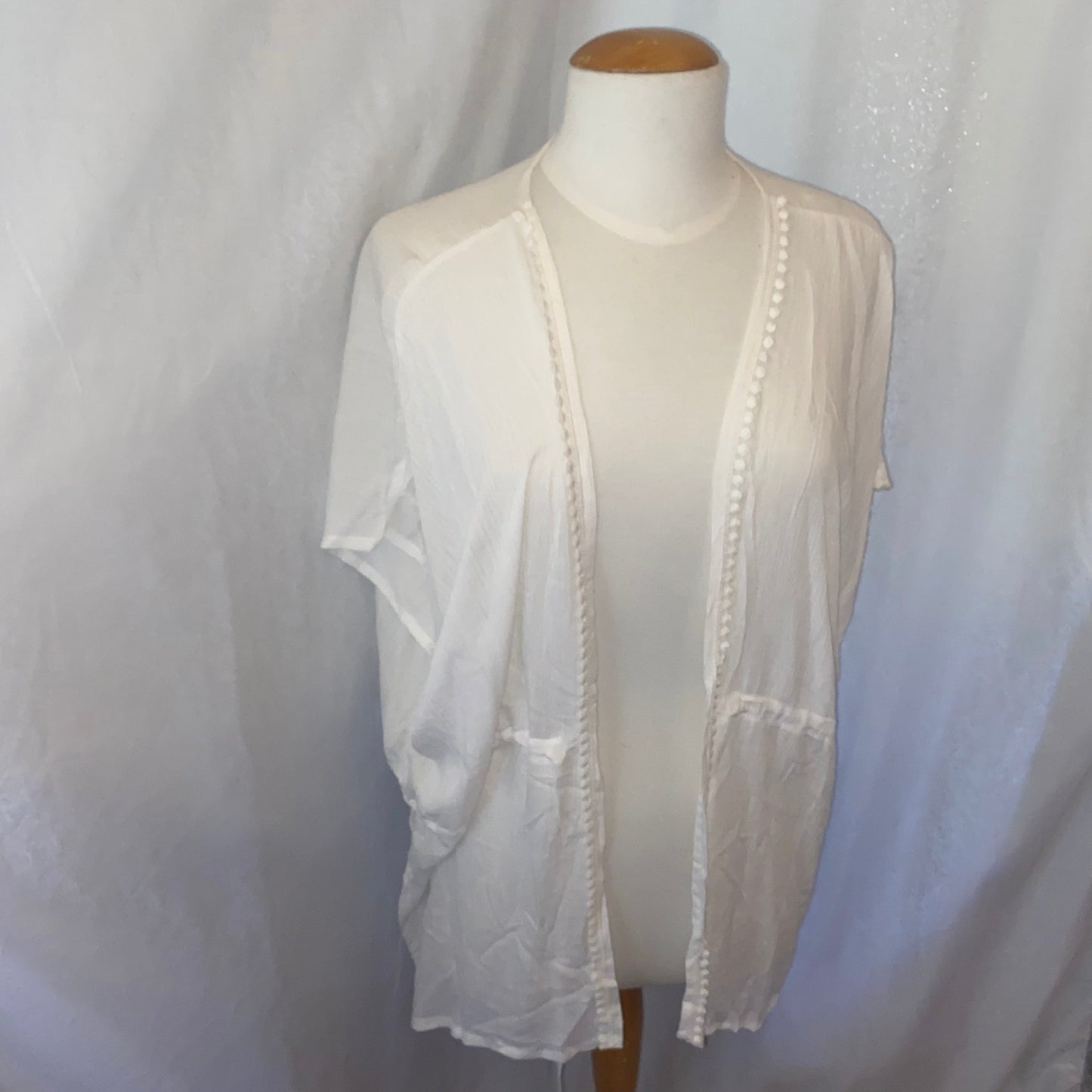 Blanco Pom Pom Tie Up Cover Up
