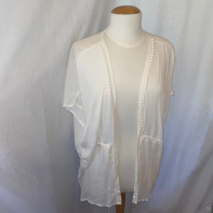 Blanco Pom Pom Tie Up Cover Up