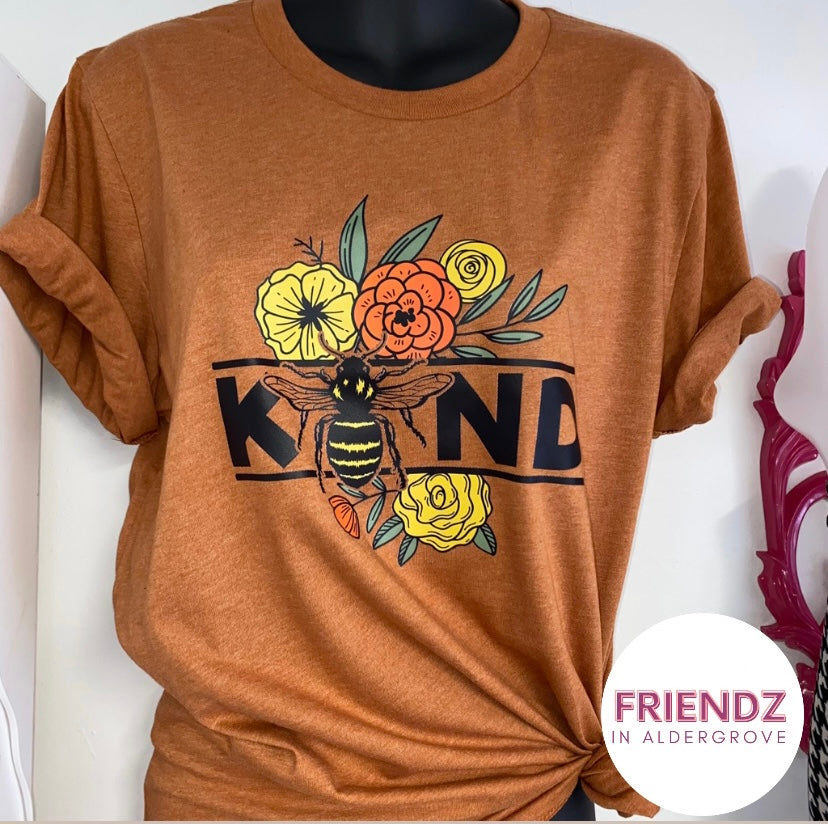 “Be Kind” Bee Kind Graphic Shirt available at Friendz in Aldergrove BC Canada