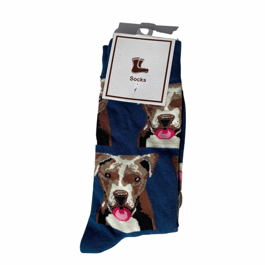 Boxer Dog Print Socks