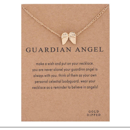 Gold Plated Guardian Angel Necklace