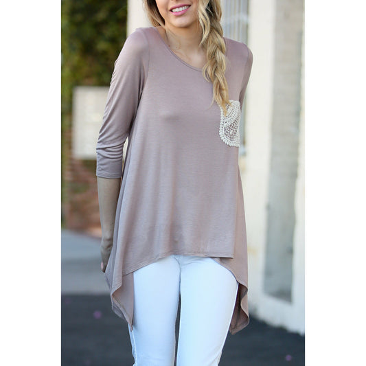 Tunique à poche en dentelle
