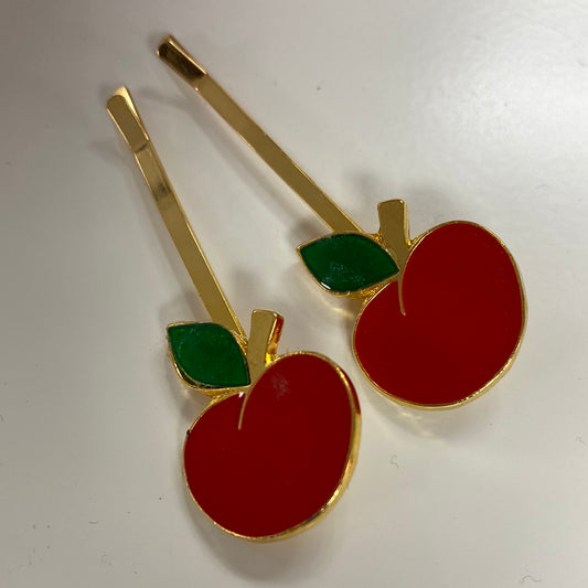 Apple Hair Pins - Teachers Gift
