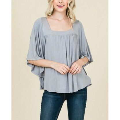 Solid Poncho Top