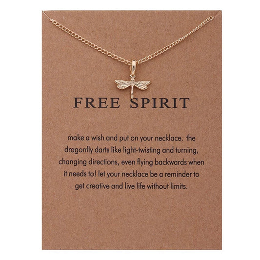 Gold Plated Dragonfly Free Spirit Necklace