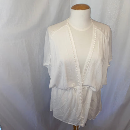 Blanco Pom Pom Tie Up Cover Up