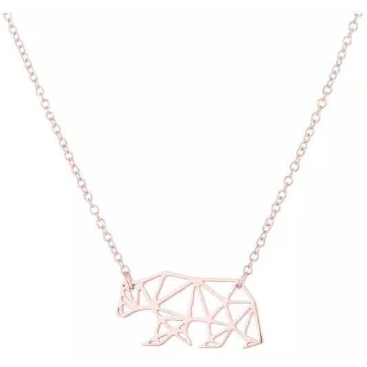 Silver/ Rose Gold Plated West Coast Bear Necklace