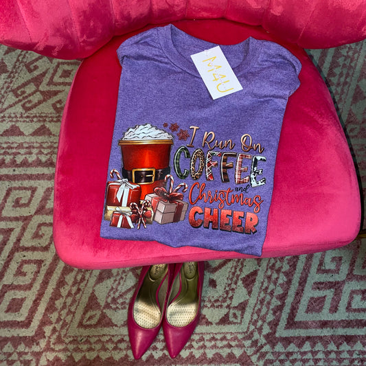 FINAL SALE- I run on coffee cheer Tee