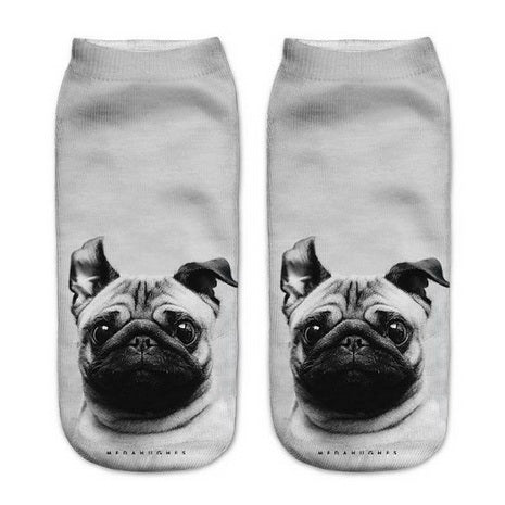 Pug Socks Black & White